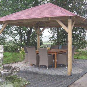 Cenador Classico de madera tratada - Medidas 430x430 cms - CENADOR CLASSICO - MESA