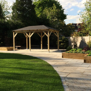 Cenadores de Madera tratada Grand - Medidas 490x290 cms - Cenadores de madera GRAND - jardin