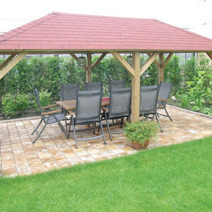 Cenador de Madera Tratada Último - Medidas 694x444 cms - CENADOR RECTANGULAR 694X444 - JARDIN