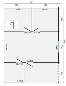 Casas Prefabricadas de Madera Catalunya - 3 dormitorios - 66 m2 - Casas prefabricadas CATALUNYA 66 m2 - PLANO JAVEA