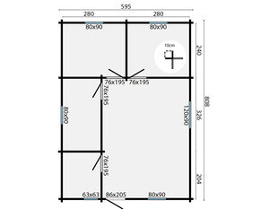 Casas Prefabricadas de Madera Asturias - 3 dormitorios - 70 m2 - Casas prefabricadas Asturias - 70 m2 - PLANO MALAGA