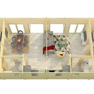 Casas Prefabricadas de Madera Zaragoza - 4 dormitorios - 70 m2 - CASAS PREFABRICADAS ZARAGOZA DE 70M2 4 HABITACIONES - AEREA