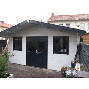 Casas de Madera Prefabricadas Tordesillas - Diáfana - 14 m2 - Modelo Rome-Rika - Caseta ROME - Hobycasa- lasur blanco