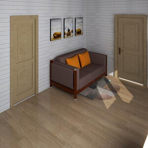 Casas de Madera Prefabricadas Cantabria - 1 dormitorio - 28 m2 - Casas de Madera CANTABRIA 28m2 - 44MM - SALON