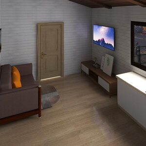 Casas de Madera Prefabricadas Cantabria - 1 dormitorio - 28 m2 - Casas de Madera CANTABRIA 28m2 - 44MM -SALON