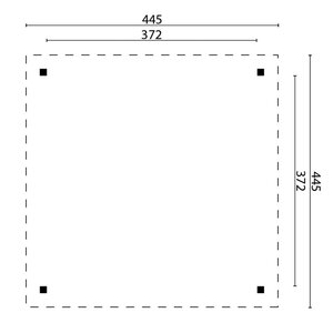 Pérgola Moderna de Madera tratada Grand - Medidas 445x445 cms - CENADORES TECHO PLANO 445x445 CMS- MODERN GRANDE-plano