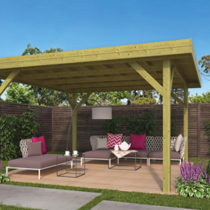 Pérgola Moderna de Madera tratada Grand - Medidas 445x445 cms