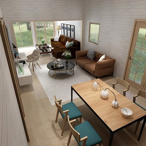 Casas Prefabricadas de Madera España - 3 dormitorios - 70 m2 - Modelo Slat - Casas Prefabricadas España SLAT 70 m2 - UNIÓN