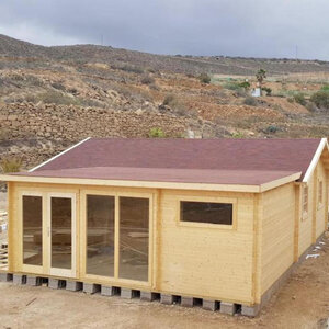 Casas Prefabricadas de Madera Asturias - 3 dormitorios - 70 m2 - Casas prefabricadas Asturias - 70 m2 - MONTAJE CLIENTE tejado rojo