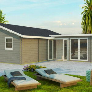Casas Prefabricadas de Madera Asturias - 3 dormitorios - 70 m2 - Casas prefabricadas Asturias - 70 m2 gris