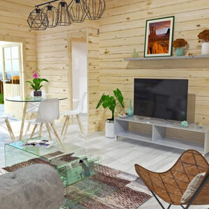 Casas Prefabricadas de Madera Asturias - 3 dormitorios - 70 m2 - Casas prefabricadas Asturias - 70 m2 salón