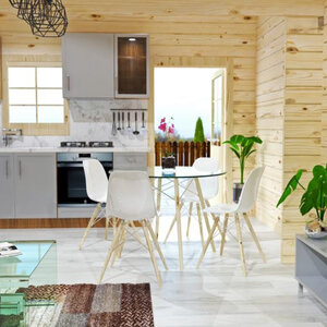 Casas Prefabricadas de Madera Asturias - 3 dormitorios - 70 m2 - Casas prefabricadas Asturias - 70 m2 salón cocina