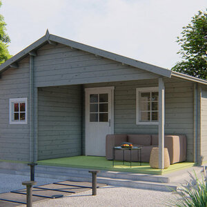 Casas de Madera Jávea - 2 dormitorios - 48 m2 - Casas de madera doble acristalamiento JAVEA - GRIS