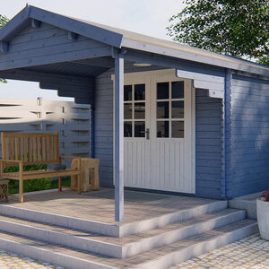 Casas de Madera Prefabricadas Alcobendas - Diáfana - 7 m2 - Modelo George - Caseta GEORGE - HOBYCASA azul