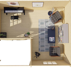 Casas de Madera Cazorla - Diáfana - 17 m2 - Modelo Johan - Casas de madera JOHAN interior