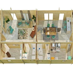 Casas Prefabricadas de Madera Baleares - 6 dormitorios - 100 m2 - CASA DE MADERA LAS PALMAS 50M2 - 44MM - INTERIOR