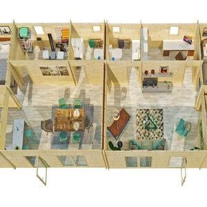 Casas Prefabricadas de Madera Baleares - 6 dormitorios - 100 m2 - CASA DE MADERA LAS PALMAS 50M2 - 44MM - INTERIOR 2
