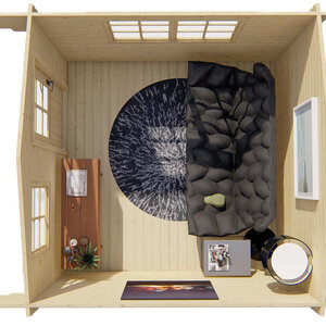 Casas de Madera Roquetas - Diáfana - 9 m2 - Modelo Riho - Caseta de madera RIHO interior