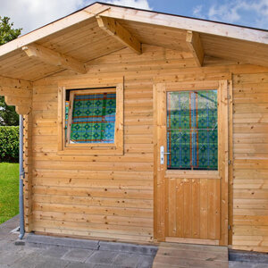 Casas de Madera Roquetas - Diáfana - 9 m2 - Modelo Riho - Caseta de madera RIHO frontal