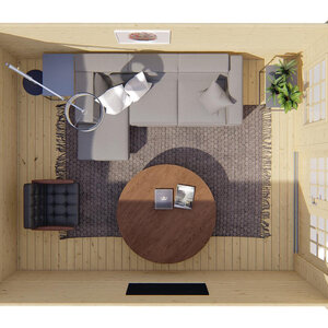 Casas de Madera Prefabricadas Sabadell - 14 m2 - Diáfana - Modelo Alex - Casa de madera moderna 350X450- 40MM ALEX interior