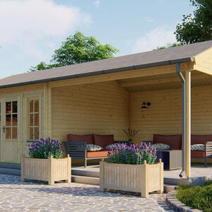 Casas de Madera Totana - Diáfana - 14 m2 - Modelo Kwaspa - Casa de madera porche adosado KWASPA - PORTADA