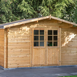 Casas de Madera Moncófar - Diáfana - 10 m2 - Modelo Dyre - Casetas de madera DYRE - HOBYCASA frontal