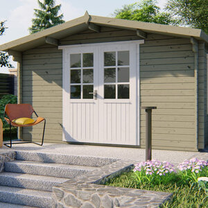 Casas de Madera Moncófar - Diáfana - 10 m2 - Modelo Dyre - Casetas de madera DYRE - HOBYCASA verde