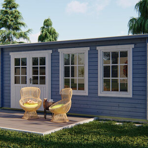 Casas de Madera Bilbao - 16 m2 - Diáfana - Modelo Sophie - Casas de madera 550X350 - 40MM SOPHIE azul