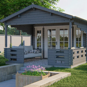 Casas de Madera Andújar - Diáfana - 11 m2 - Modelo Sanstrov - Caseta SANSTROV - Hobycasa gris
