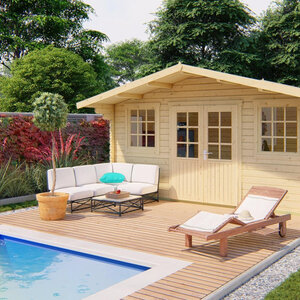 Casas de Madera Prefabricadas Tordesillas - Diáfana - 14 m2 - Modelo Rome-Rika - Caseta ROME - Hobycasa hamaca