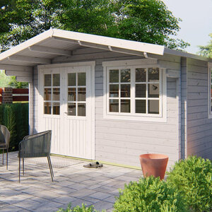 Casas de Madera Cieza - 16 m2 - Diáfana - Modelo Inge - Cabaña madera INGE - HOBYCASA gris