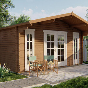 Casas de Madera Prefabricadas Yecla - Diáfana - 17 m2 - Modelo Gustav - Casas de madera GUSTAV - HOBYCASA roble