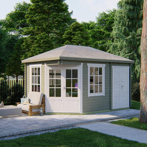 Casas de Madera Prefabricadas Puertollano - Diáfana - 8 m2 - Modelo Sigrid - Casas prefabricadas de madera SIGRID - HOBYCASA gris