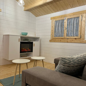 Casas de Madera Jávea - 2 dormitorios - 48 m2 - Casas de madera doble acristalamiento JAVEA - DISTRIBUCIÓN SALÓN