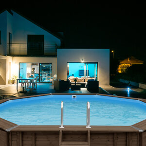 PISCINA DE MADERA CABANA 434X401 CMS - PISCINA DE MADERA CABANA 434X401X116 JARDIN