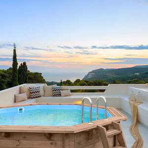 PISCINA DE MADERA CABANA 434X401 CMS - PISCINA DE MADERA CABANA 434X401X116 TERRAZA