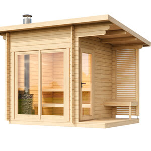SAUNA TAMPERE S DE ABETO - 208X208+82,6 CMS - SAUNA TAMPERE INCOLORO