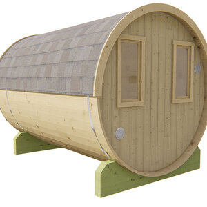 Sauna Barril de Abeto - 205 diámetro - 300 cms de largo - SAUNA BARRIL DE ABETO DE DIAMETRO 205 Y 300 CMS DE LARGO - TRASERA