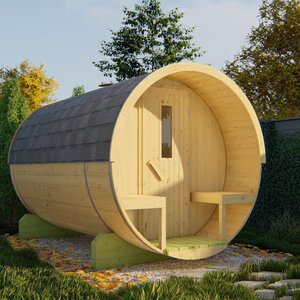 Sauna Barril de Abeto - 205 diámetro - 300 cms de largo - SAUNA BARRIL DE ABETO DE DIAMETRO 205 Y 300 CMS DE LARGO - PORTADA
