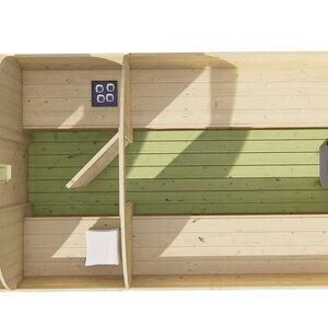 Sauna Barril de Abeto - 205 diámetro - 400 cms de largo - SAUNA BARRIL DE ABETO  DE  DIAMETRO 205 Y 400 CMS DE LARGO - INTERIOR