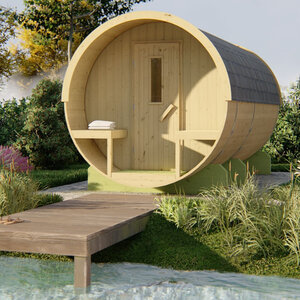 Sauna Barril de Abeto - 205 diámetro - 400 cms de largo - SAUNA BARRIL DE ABETO  DE  DIAMETRO 205 Y 400 CMS DE LARGO - PORTADA