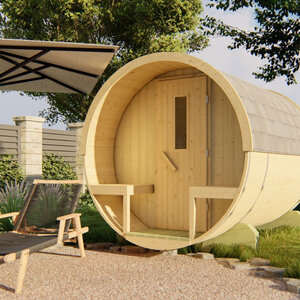 Sauna Barril de Abeto - 205 diámetro - 250 cms de largo - SAUNA BARRIL DE ABETO DE DIAMETRO 195 Y 250 CMS DE LARGO - PORTADA