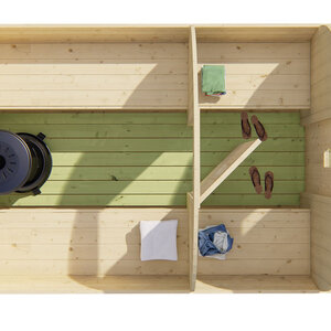 Sauna Barril de Abeto - 205 diámetro - 350 cms de largo - SAUNA BARRIL DE ABETO DE DIAMETRO 205 Y 350 CMS DE LARGO - INTERIOR