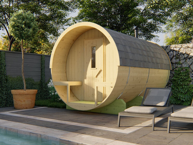 Sauna Barril de Abeto - 205 diámetro - 350 cms de largo