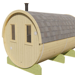 Sauna Barril de Abeto - 205 diámetro - 350 cms de largo - SAUNA BARRIL DE ABETO DE DIAMETRO 205 Y 350 CMS DE LARGO - TRASERA