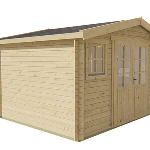 Casas de Madera Prefabricadas Álava - 10,6 m2 - Diáfana - Modelo Juha - Caseta de madera JUHA 28MM - 400x300 cms INCOLORO