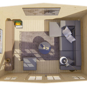 Casas de Madera Prefabricadas Álava - 10,6 m2 - Diáfana - Modelo Juha - Caseta de madera JUHA 28MM - 400x300 cms INTERIOR