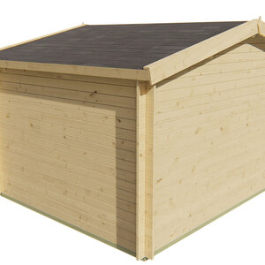 Casas de Madera Prefabricadas Álava - 10,6 m2 - Diáfana - Modelo Juha - Caseta de madera JUHA 28MM - 400x300 cms TRASERA