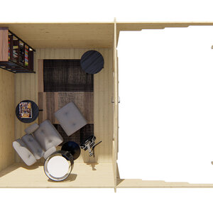 Casas de Madera Prefabricadas Alcobendas - Diáfana - 7 m2 - Modelo George - Caseta GEORGE - HOBYCASA interior