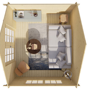 Casas de Madera Prefabricadas Jaén - Diáfana - 9 m2 - Modelo Skov -  Caseta Jardin SKOV - INTERIOR